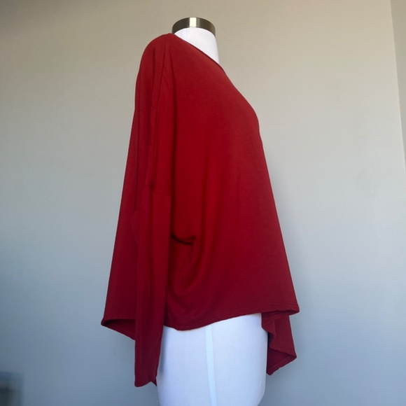 Helmut Lang Long Sleeve Top Asymmetrical Fleece Relaxed Caaual Sweatshirt Top - Picture 7 of 8